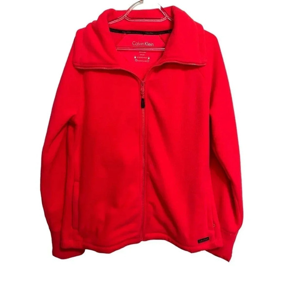 Calvin Klein Hot Pink Fleece Jacket Size Large - Picture 1 of 11